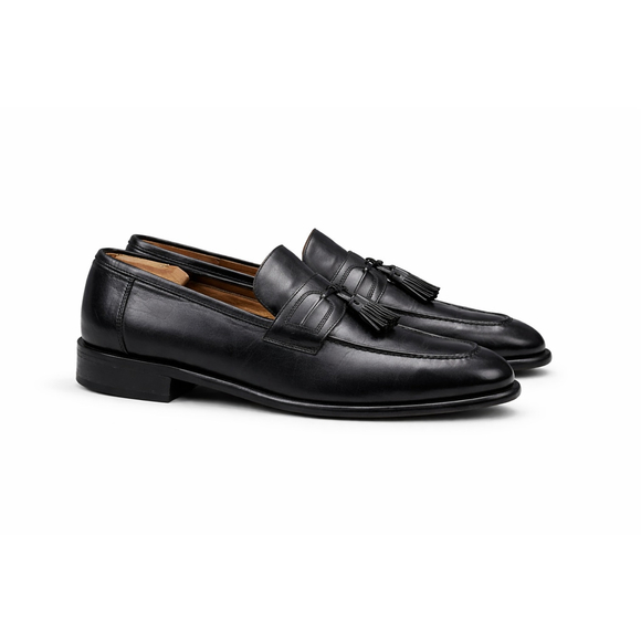 Johnston & Murphy Other - Johnston & Murphy Men's Dura-Heel Tassel Loafer Black Leather Dress Shoes Sz 11